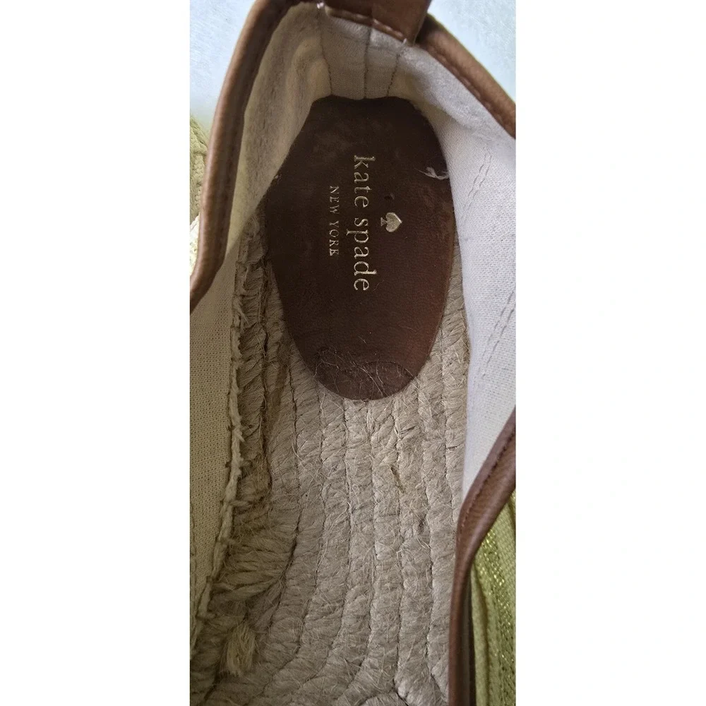 Kate Spade Womens Espadrille Flats Gold Sparkle Boho Vacation Travel Resort Sz 9